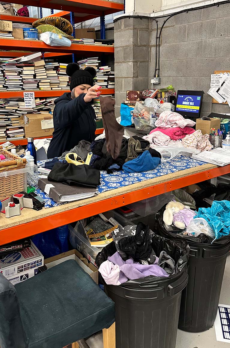 Autumn and Shamim, Housing Team volunteered at the donation centre for Overgate Hospice