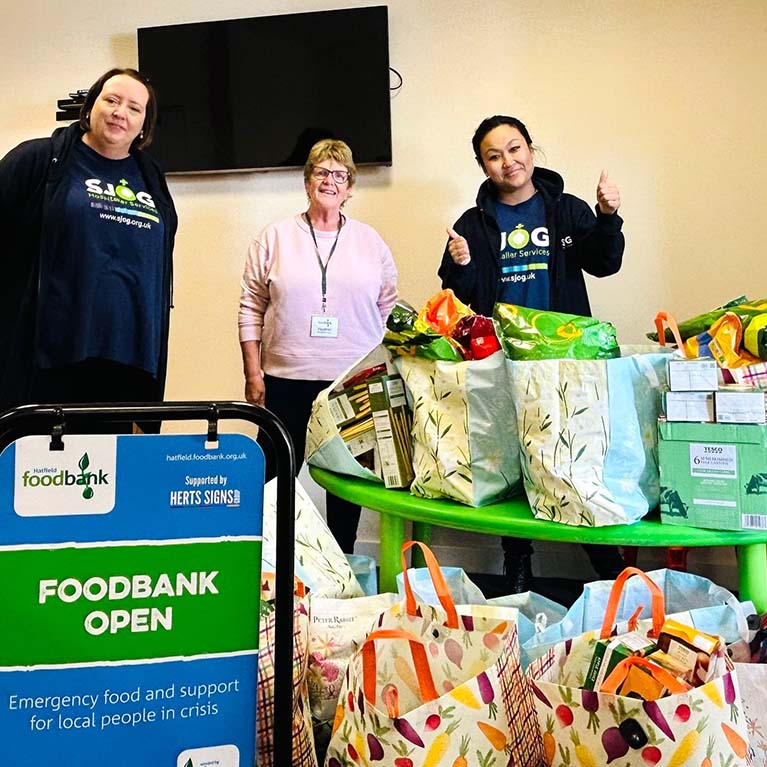 The Minims supported their local food bank in Hatfield on Do Good Day.