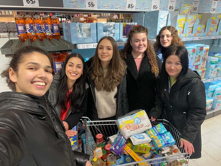 SJOG outreach services in Liverpool collected food items that were then donated to several food banks in Liverpool.