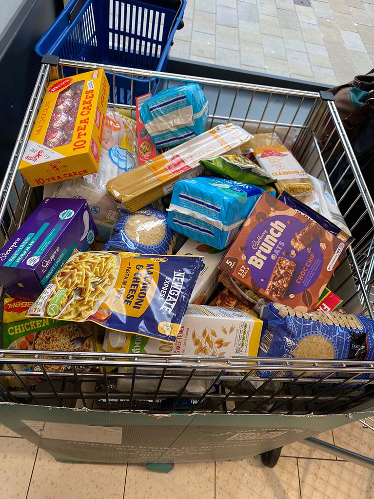SJOG outreach services in Liverpool collected food items that were then donated to several food banks in Liverpool.