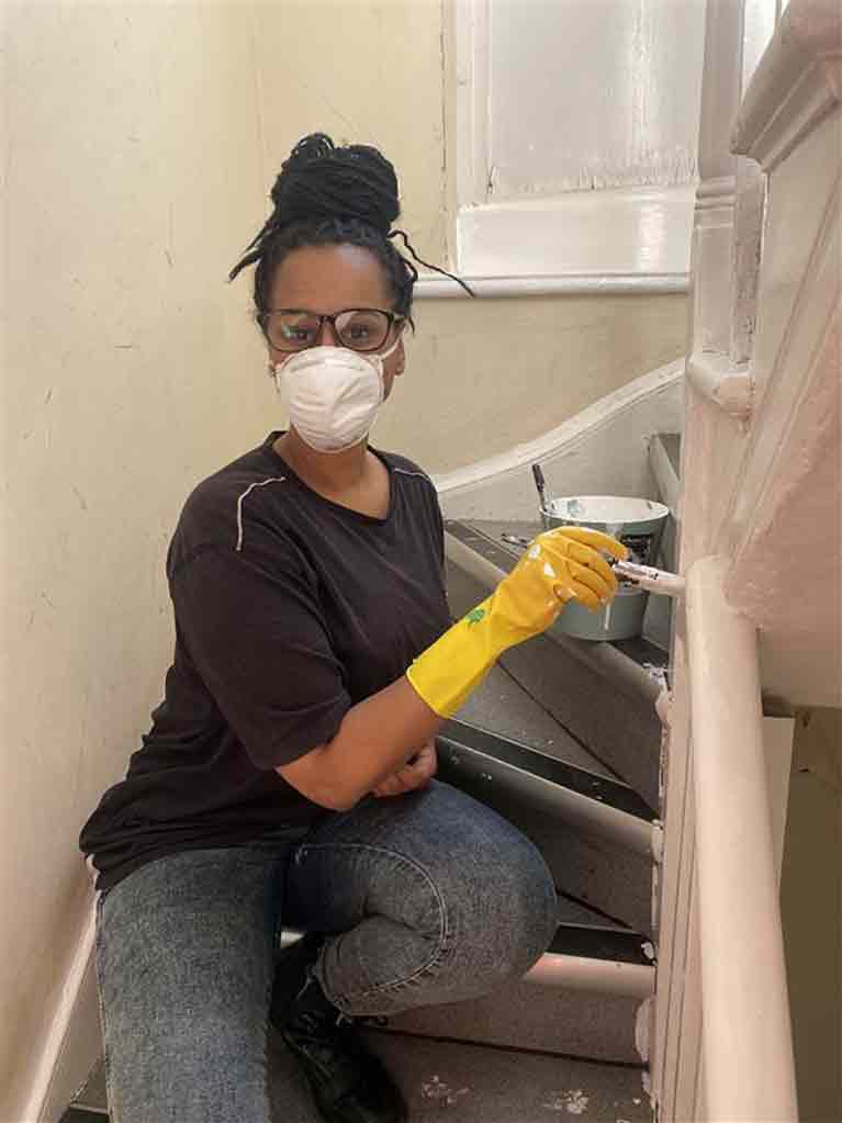 For Do Good Day, Ambrose House worked with colleagues from the London Outreach
                            team to paint and refresh the worn skirting boards and handrails of one of the safe houses