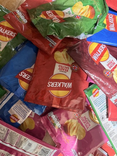 The team at Fairﬁelds collected crisp packets to support Night Light CIC, a local charity supporting people experiencing homelessness.