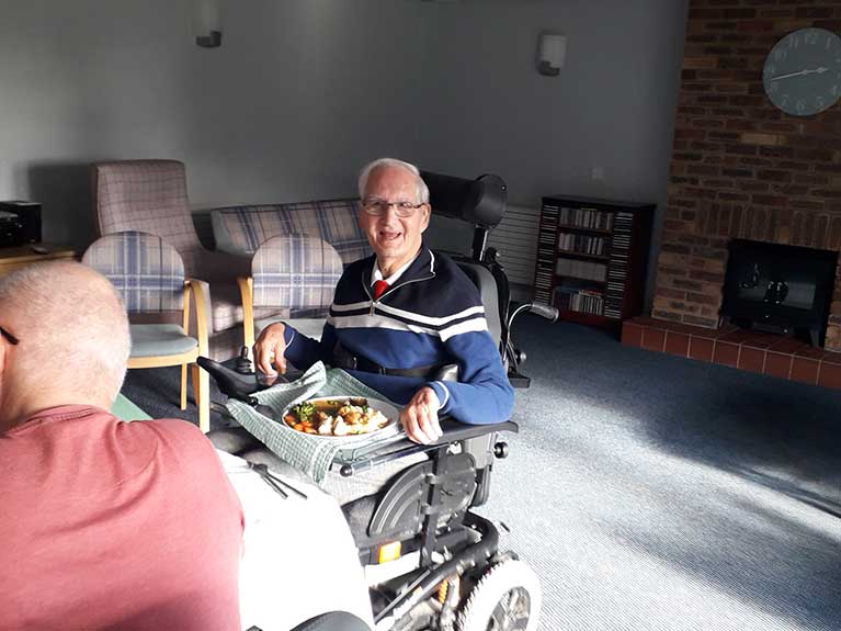 Service Manager Paula and SJOG Management Accountant Sam cooked a Sunday roast
                            for 20 people at Rockliffe Court