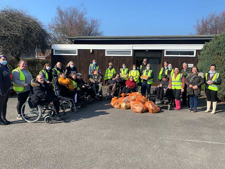Lindisfarne Court spent their day litter picking in the local community, with Haughton Matters and Haughton Wombles, colleagues from head office, support from Darlington College students and Br Michael Newman.