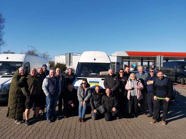 Volunteers from Colburn hub / foodbank that drove to Poland to deliver aid.