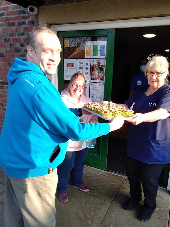 The team at St John’s made cakes for the care home next door.