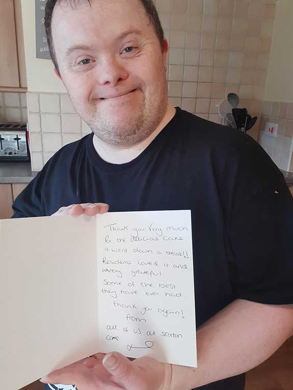 They have already received a card thanking them for the cakes.
