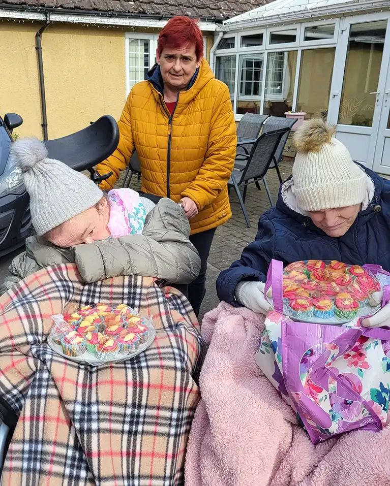 The team at Balmaclellan residential home baked cakes and treats then donated
                            them to Noel’s Court which offers sheltered accommodation for the elderly.