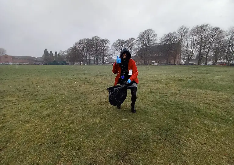 Carmona House, Birmingham the team wanted to contribute to their local community by litter picking in
                            the local park.
