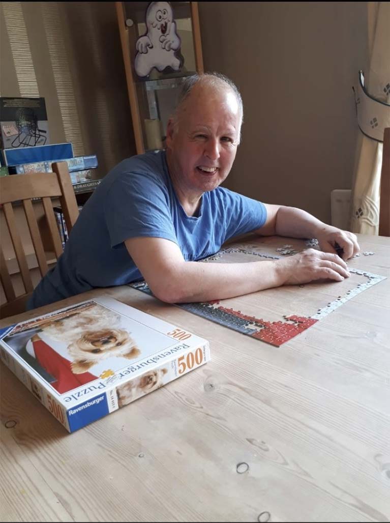 Brendon is spending plenty of time completing his jigsaws